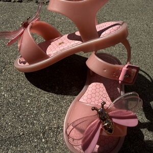 Mini Melissa Pink Kids Sandals with Butterfly Design